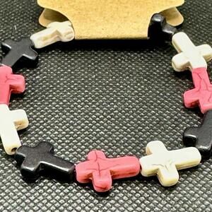 Colorful Cross Bracelet - Faith-Inspired, Bohemian Style Jewelry for Women